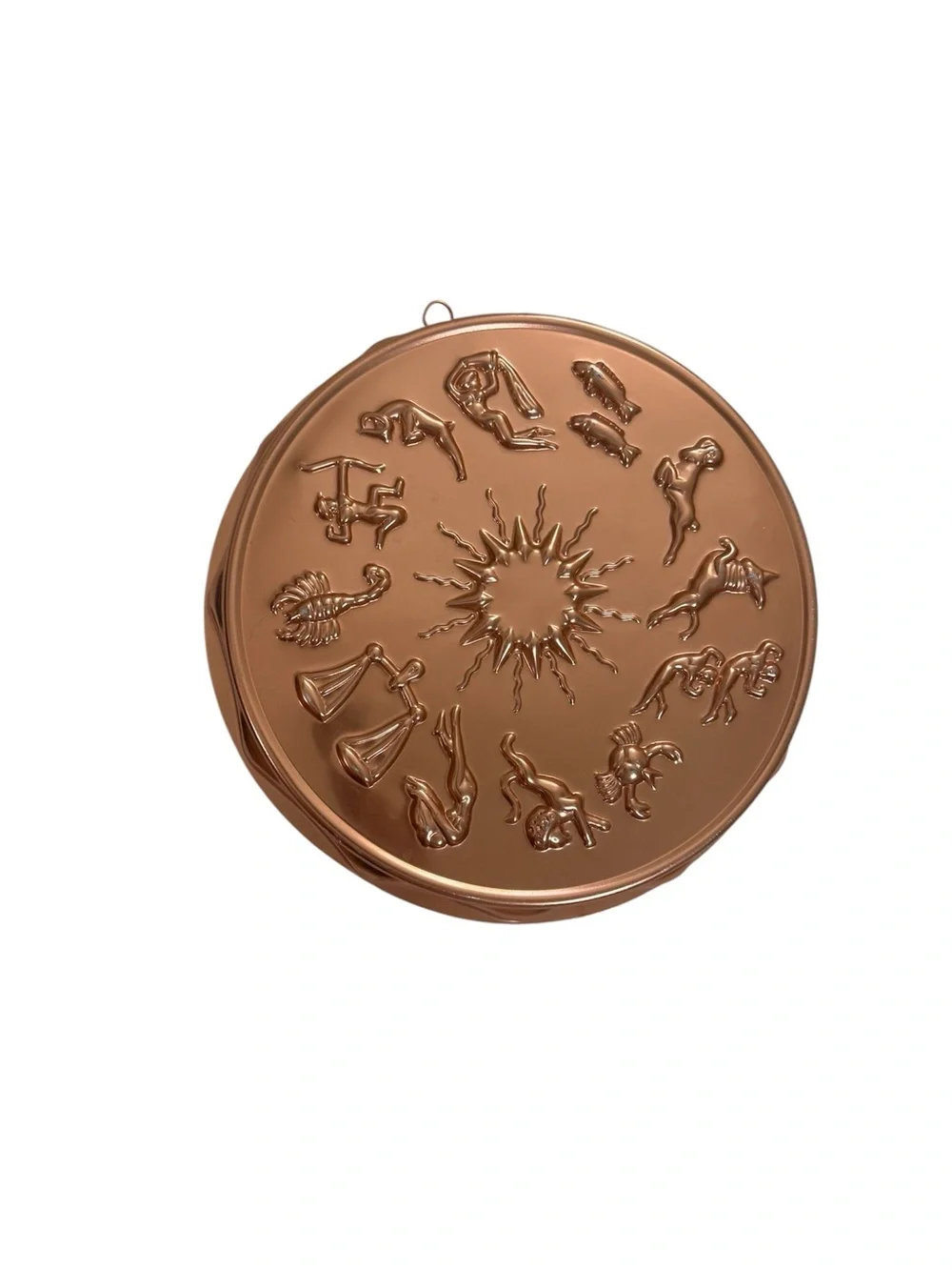 Vintage Whimsigoth Copper Zodiac Gelatin Mold 12” Astrology Wall Hanging MCM